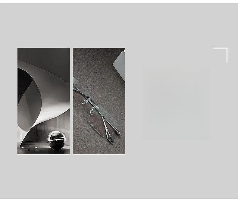 JAEVAR Rahmenlose Brille aus reinem Titan, ultraleicht, für Geschäftsleute, quadratischer Rahmenrahmen, optischer Rezeptrahmen für Herren 98020 – Detail 2