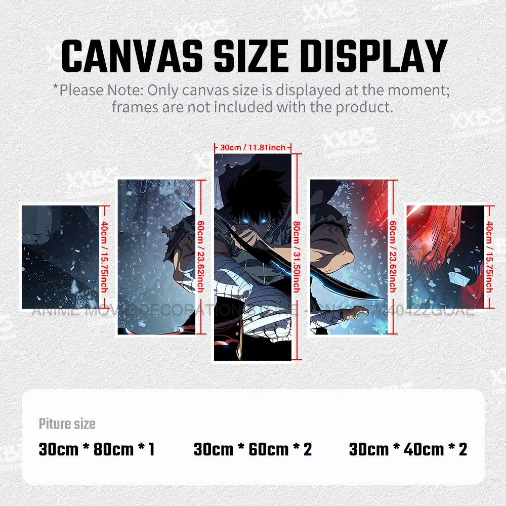 5Pcs Solo Leveling Posters Aleks Le Anime Painting No Frame Home Decoration Justin Briner Wall Art Sung Jin-Woo Canvas Picture