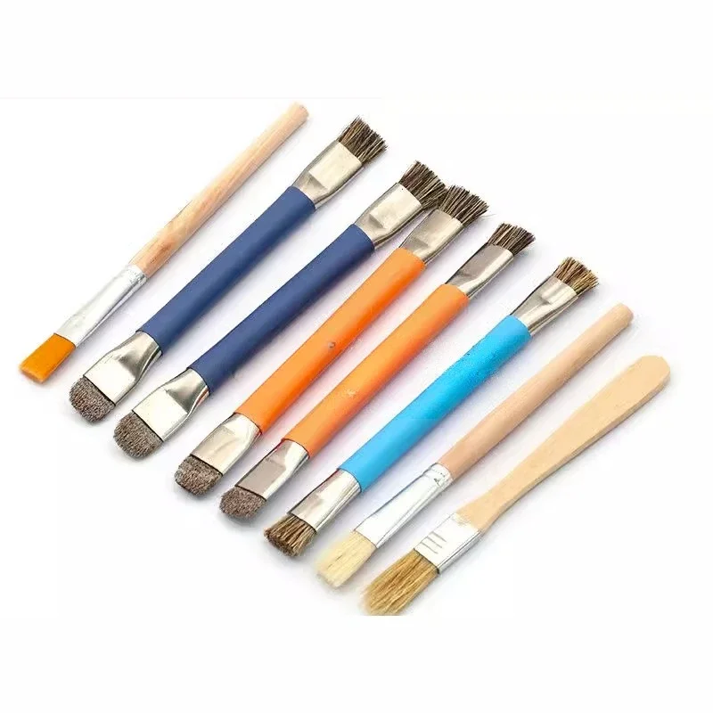 1 قطعة وسادة صيانة مزدوجة الرأس فرشاة صلبة لوحة دوائر كهربائية تنظيف فرشاة مكافحة ساكنة اللوحة الأم الدائرة IC تنظيف فرشاة صغيرة