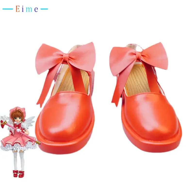 Anime Card Captor Sakura Cosplay Schoenen Halloween Carnaval Laarzen PU Lederen Schoenen Cosplay Prop Custom Made
