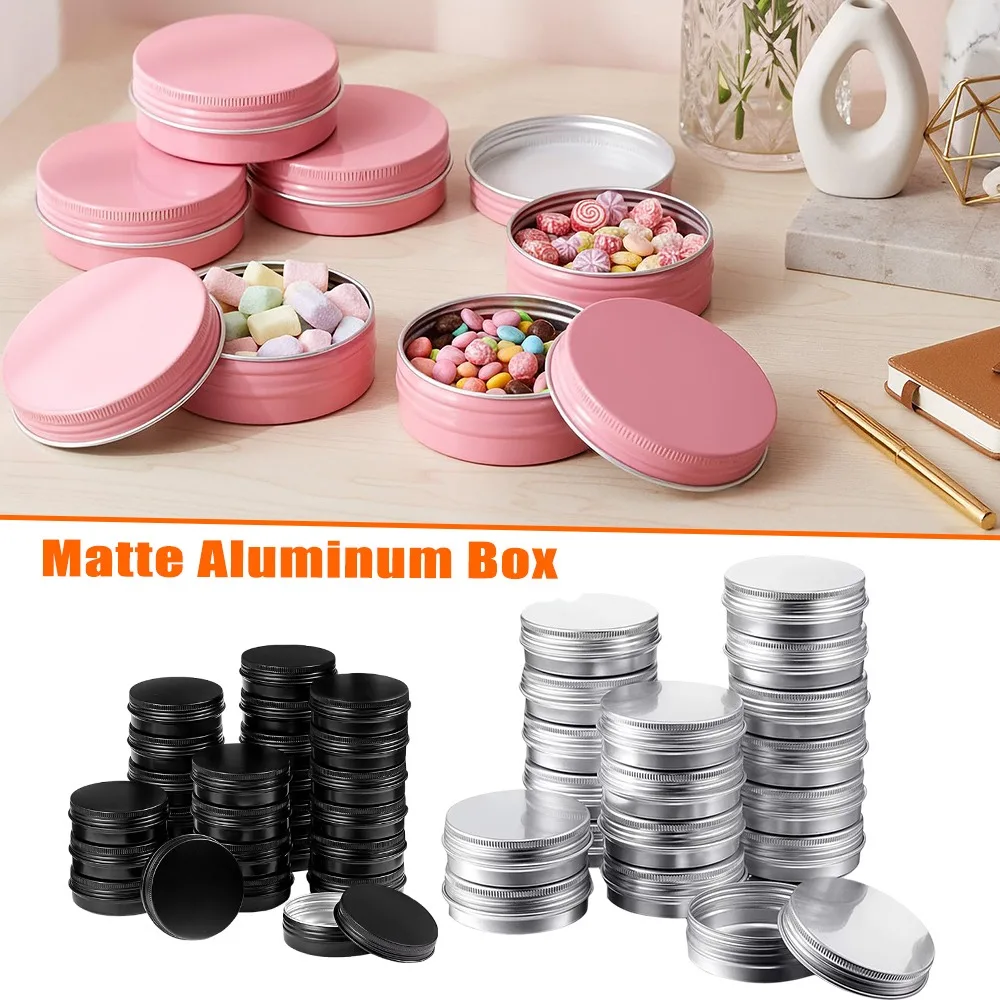 50PCS Double Frosted Aluminum Split Jar 5-100g Cosmetic Metal Thread Storage Container for Makeup Travel Organizer Kit Set