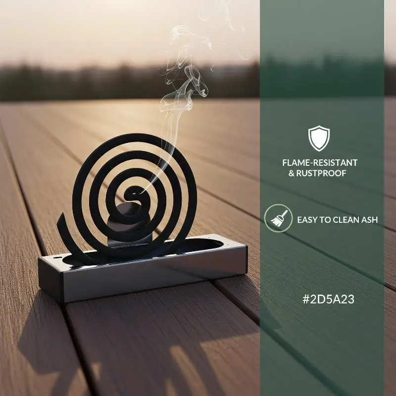 【M】Multi Use Mosquito Coil Holder With Ash Catcher Fireproof Stainless Steel Mosquito Repellent Coil Stand