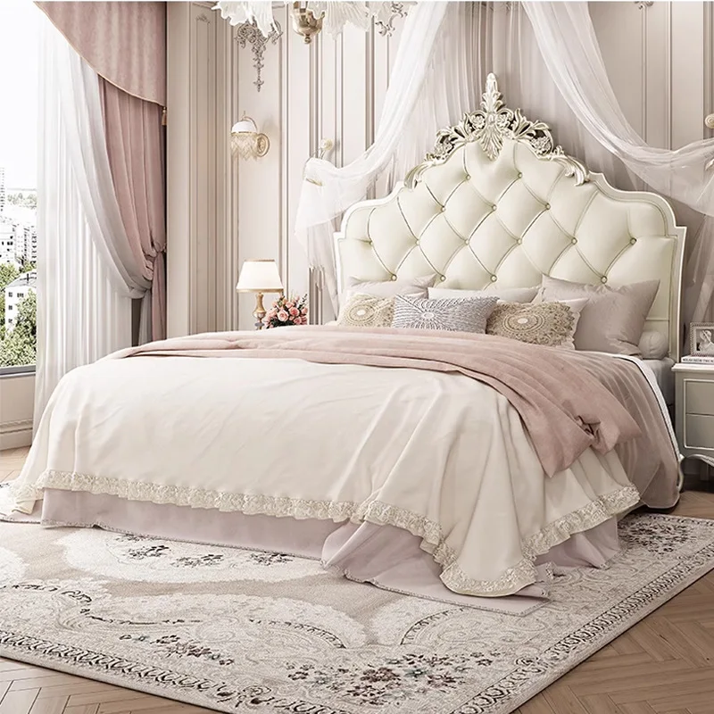 %s French Cream Style Solid Wooden Bed Master Bedroom Double Princess Bed High-End Luxury Bedroom King Size Bed
