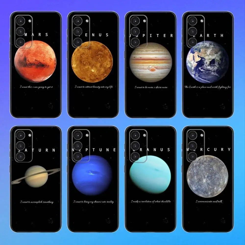 

The eight planets Phone Case For Samsung Galaxy A73,A72,A71,A70,A53,A52,A51,Others Soft Black Cover