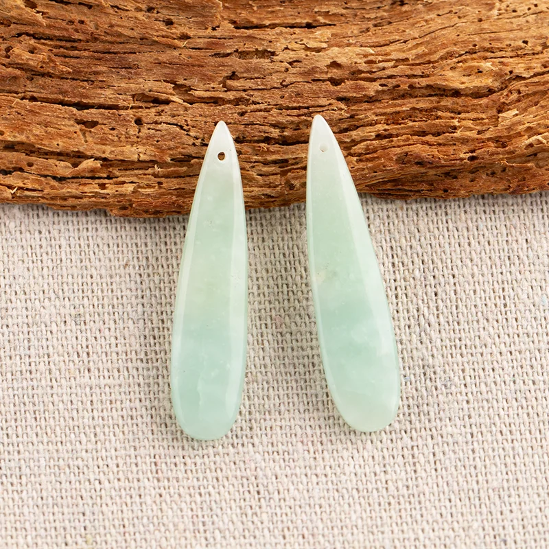 B&F Green Aventurine Earring Beads – Handmade natural stone beads for jewelry crafting. Perfect supplies with natural stones id