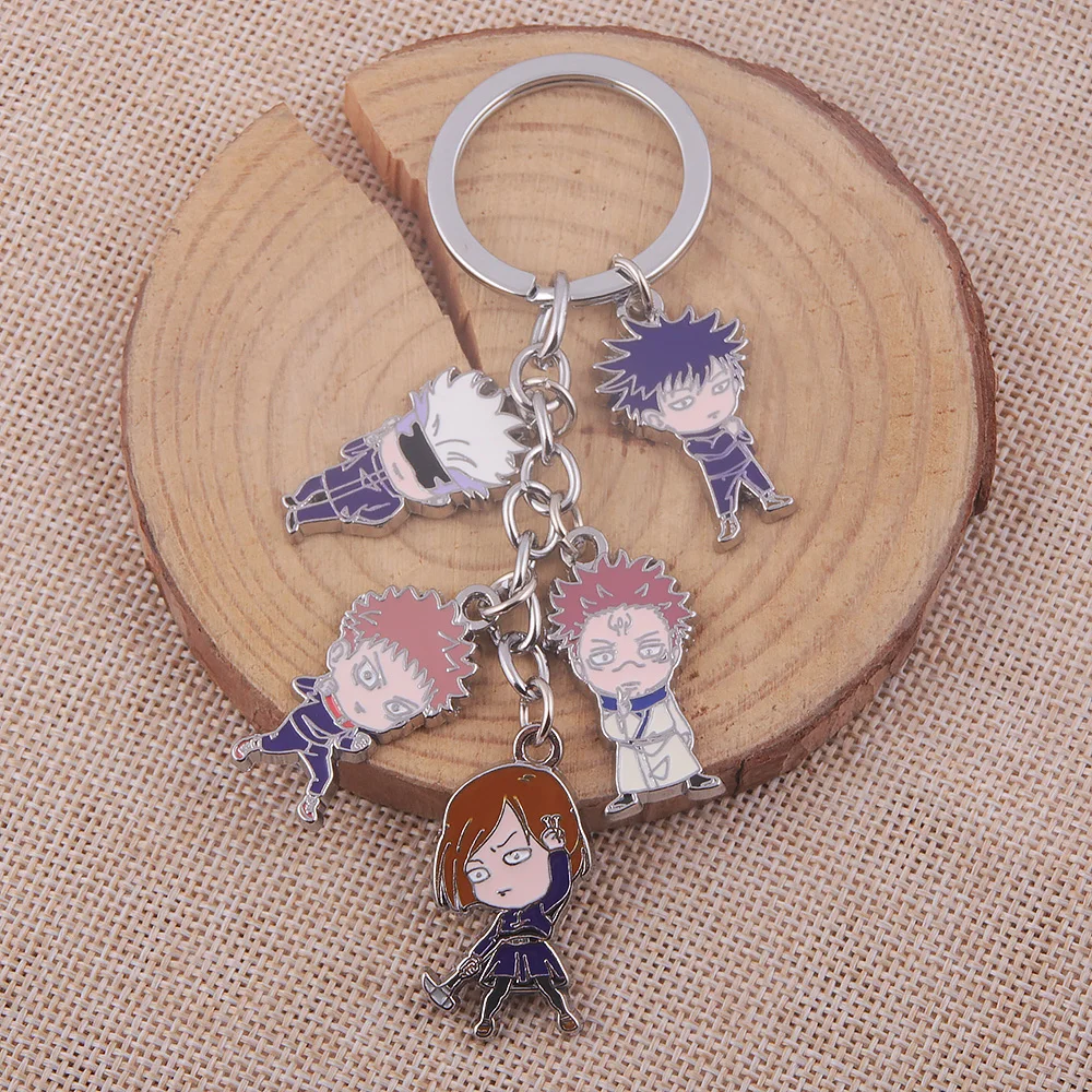 Anime Keychain Nanami Kento Fushiguro Toji Pendant Necklace Earrings Bracelet Enamel Pins for Men Jewelry
