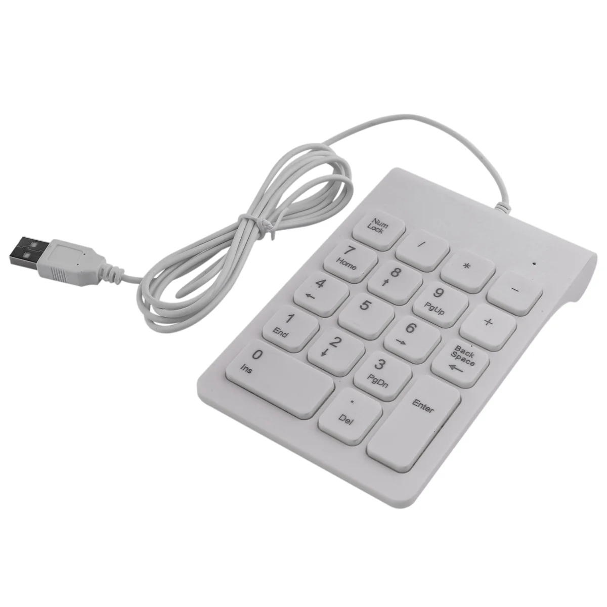 Mini USB Wired Numeric Keypad Numpad 18 Keys Digital Keyboard (White)