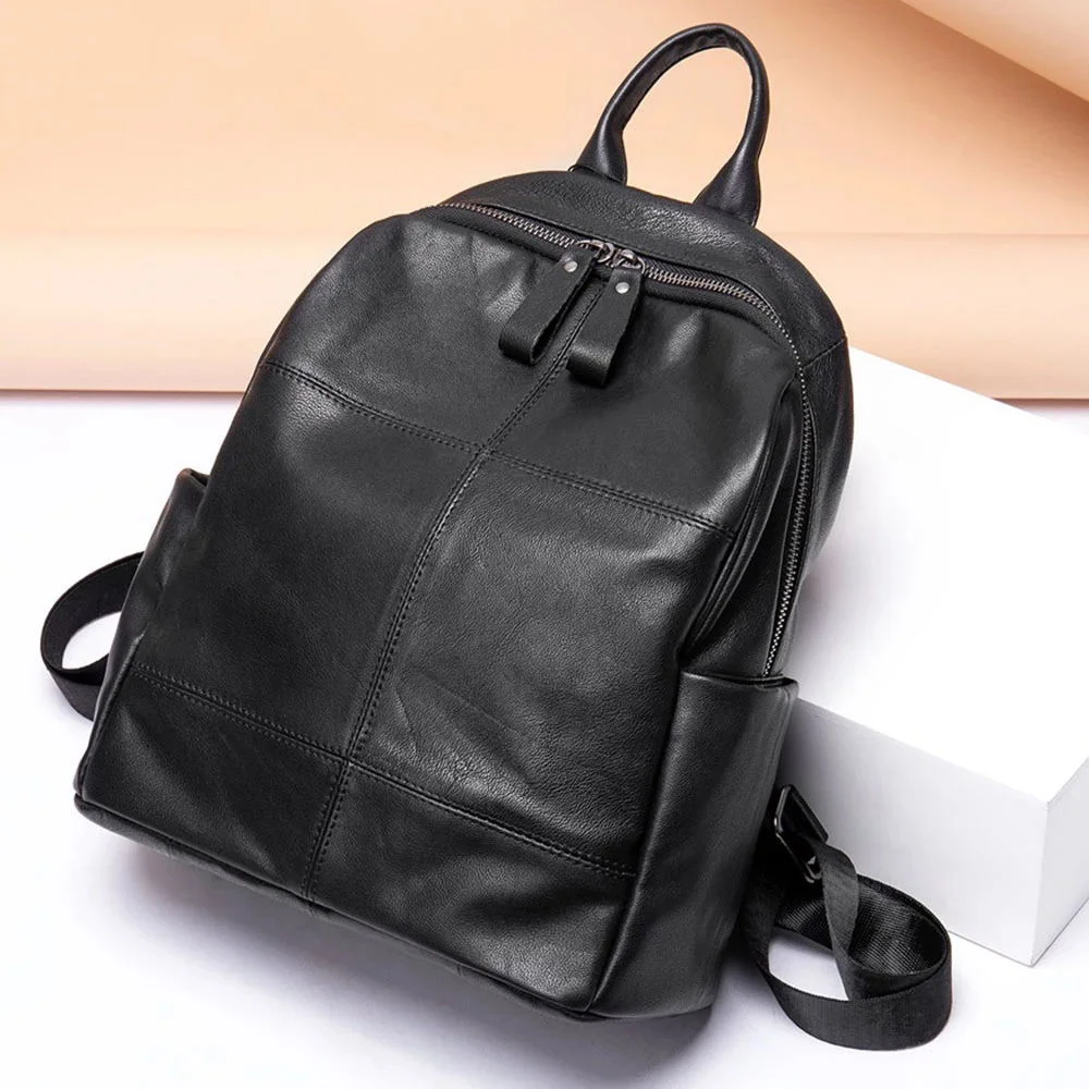 Woman Bag 100% Leather Laptop Backpacks Schoolbag Anti-theft Backpack Waterproof Bags for Women Mochila Outdoor Travel Bags