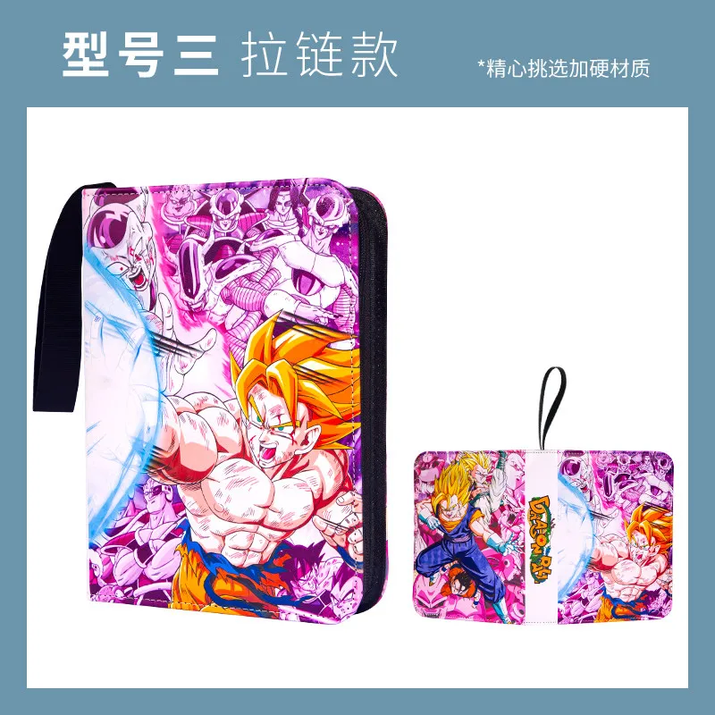 400/900pcs Dragon Ball Z Card Album Book Folder 4/9 Card Slots Collections Zipper Double Pocket Zipper Card Binder Holder