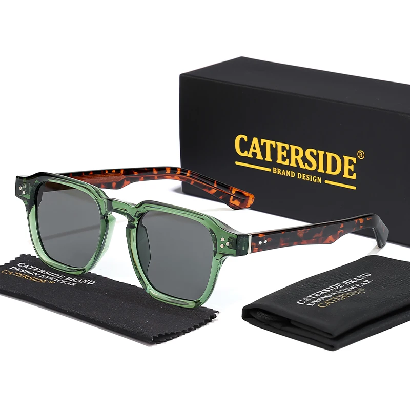 CATERSIDE Classic Square Sunglasses Men Women Core Insert Temple Luxury Brand Sun Glasses Travel Beach Party Festiva Gifts
