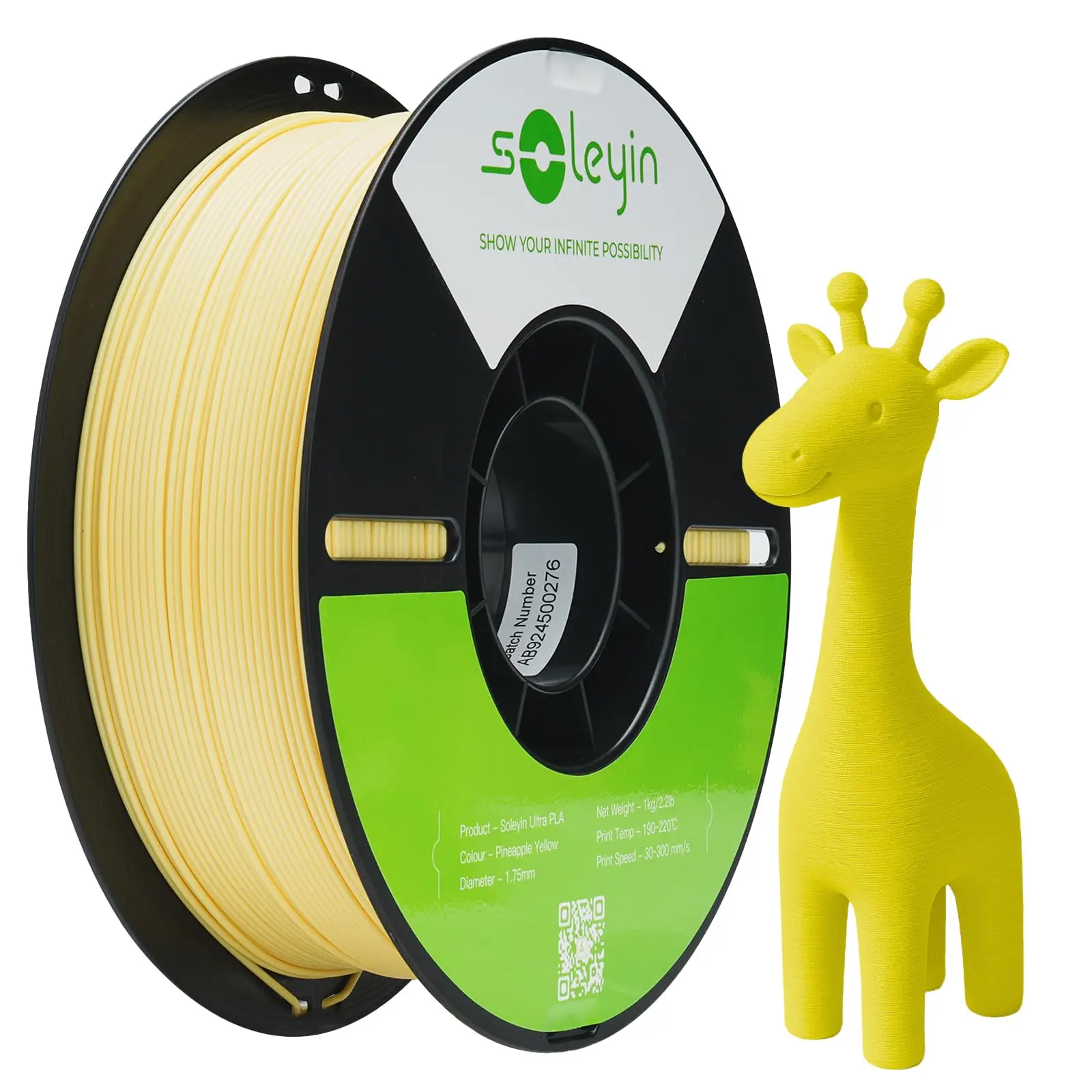 Creality Soleyin Ultra PLA 3D-Drucker-Filament 1,75mm 1KG 3D-Druck-Verbrauchsmaterial Gelb Lebendigeres, farbenfrohes Hochgeschwindigkeits-PLA