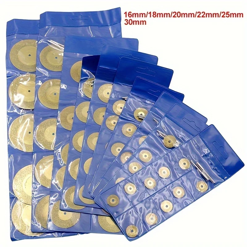 

12 шт., 1 комплект, 16-30 мм, алмазная пила, круговое режущее лезвие, вращающийся инструмент, алмазное режущее лезвие с титановым покрытием