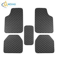 5 uds alfombrillas de coche de cuero PU impermeables almohadillas protectoras para pies de coche cojín de alfombra de coche Universal de moda para todas las estaciones