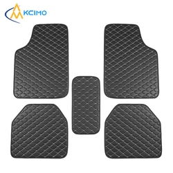5Pcs Car Floor Mats PU Leather Waterproof Auto Foot Pad Protector pads Fashion Car Carpet Cushion For All Seasons