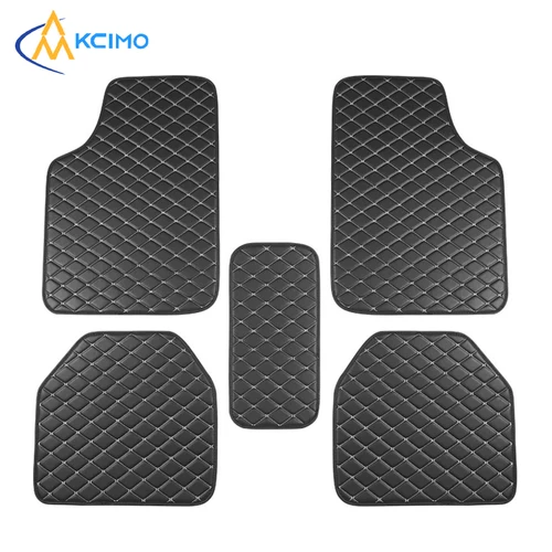 5 uds alfombrillas de coche de cuero PU impermeables almohadillas protectoras para pies de coche cojín de alfombra de coche Universal de moda para todas las estaciones
