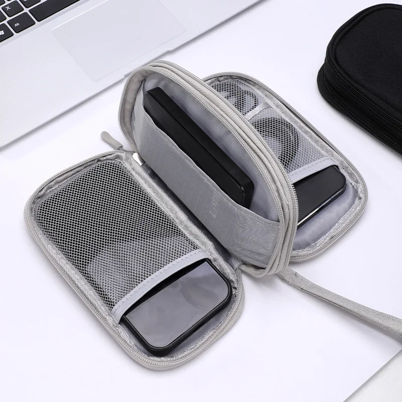 Travel Organizer Bag Cable Storage Organizers Pouch Carry Case Portable Waterproof Double Layers Storage Bags for Cable Cord image 3