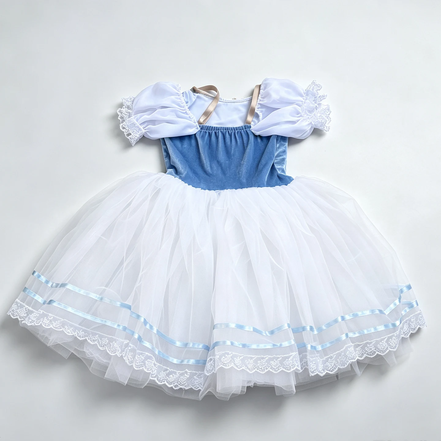 Professional Kids Girls Women Adults Ballet Dance Performance Wear Emerald Variations Long Blue Velvet Romantic Tutu Dress