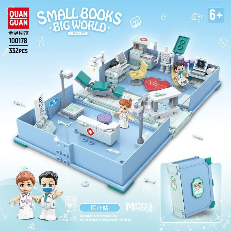 

Girls Disney Frozen Building Blocks Book Medical Station Princess Dream Castle Assembly Toy