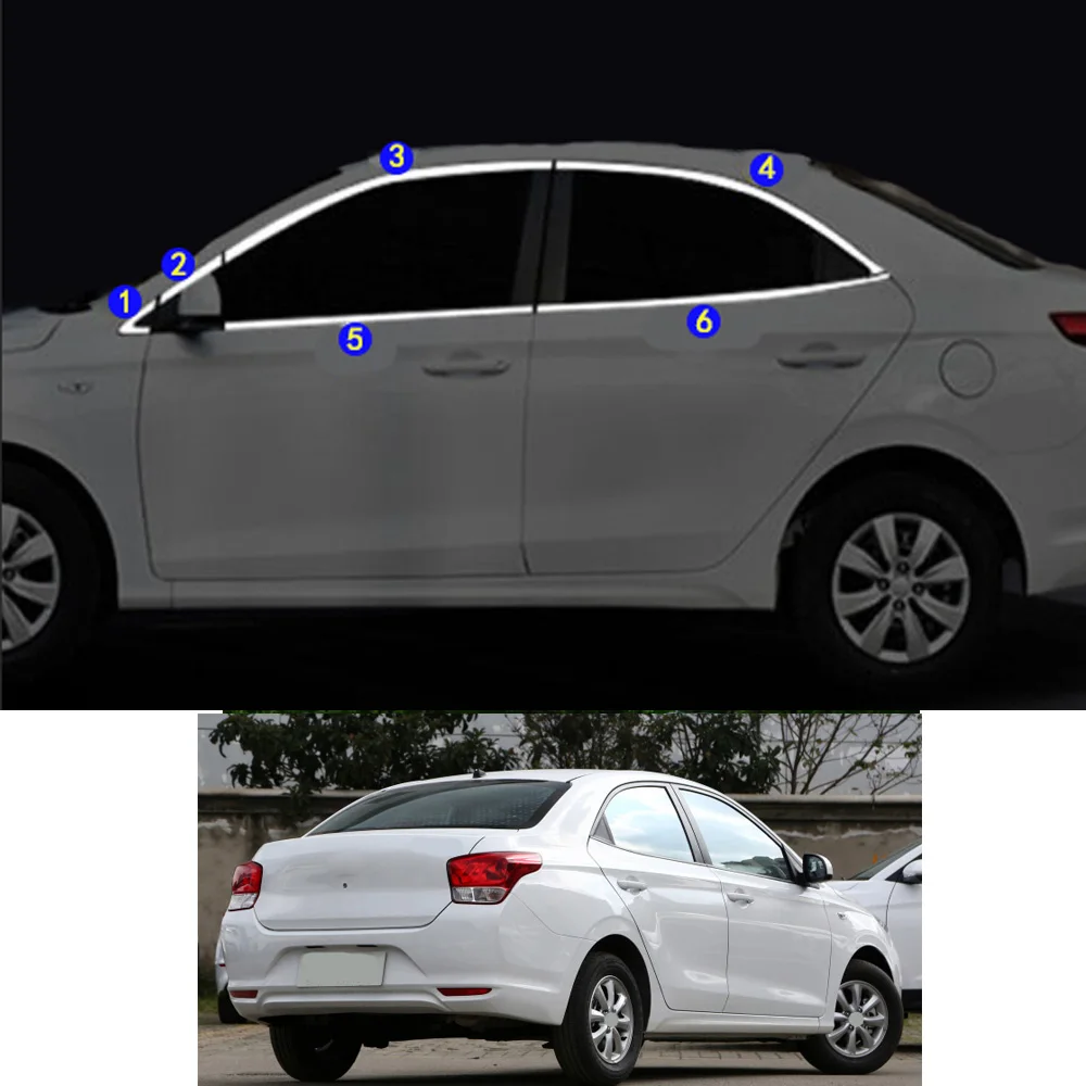 Car Styling Sticker Garnish Pillar Window Middle Strip Trim Frame Hoods Parts For Hyundai Reina 2018 2019 2020 2021