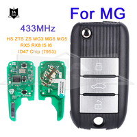 Remote Auto Key for MG HS ZTS ZS MG3 MG6 MG5 RX5 RX8 I5 I6 Flip Folding Key Smart Car Key with ID47 Chip (7953) 3 Buttons 433Mhz
