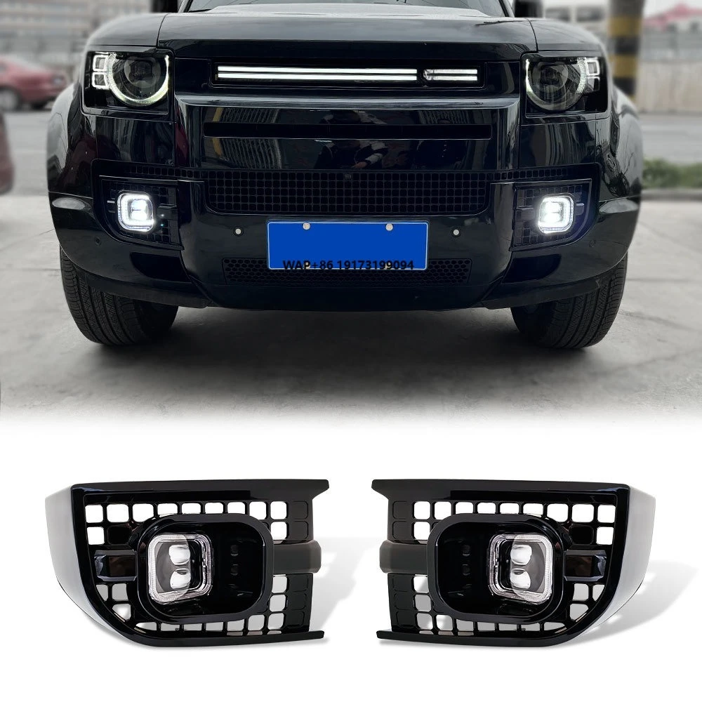 Car LED Fog Lights Kit Daytime Running Light Fog Lamp Cover With Harness for  Defender 2020 2021 2022