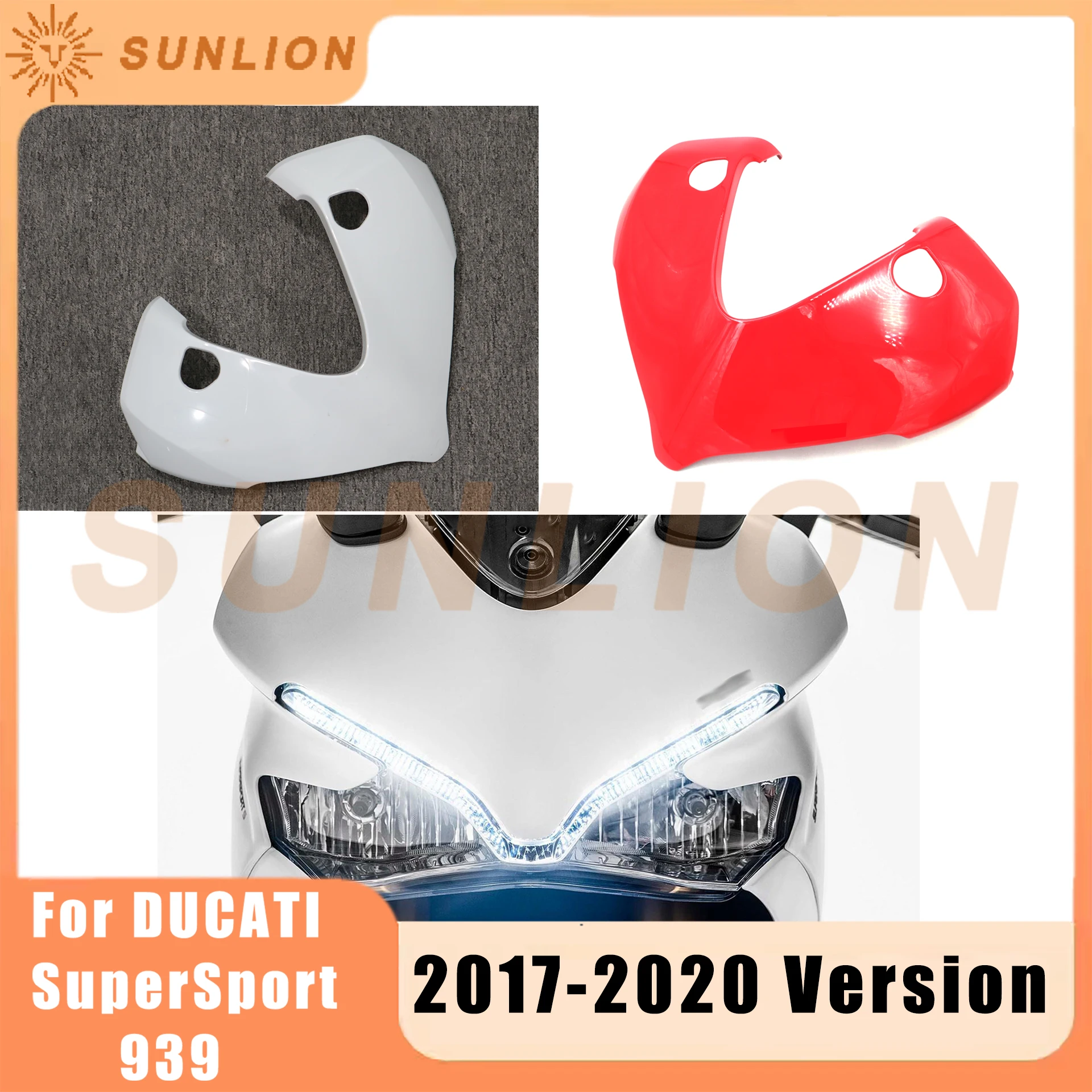 Faro anteriore naso cappuccio cappuccio carenatura pannello carenatura misura per Ducati Supersport 939 2017 2018 2019 2020