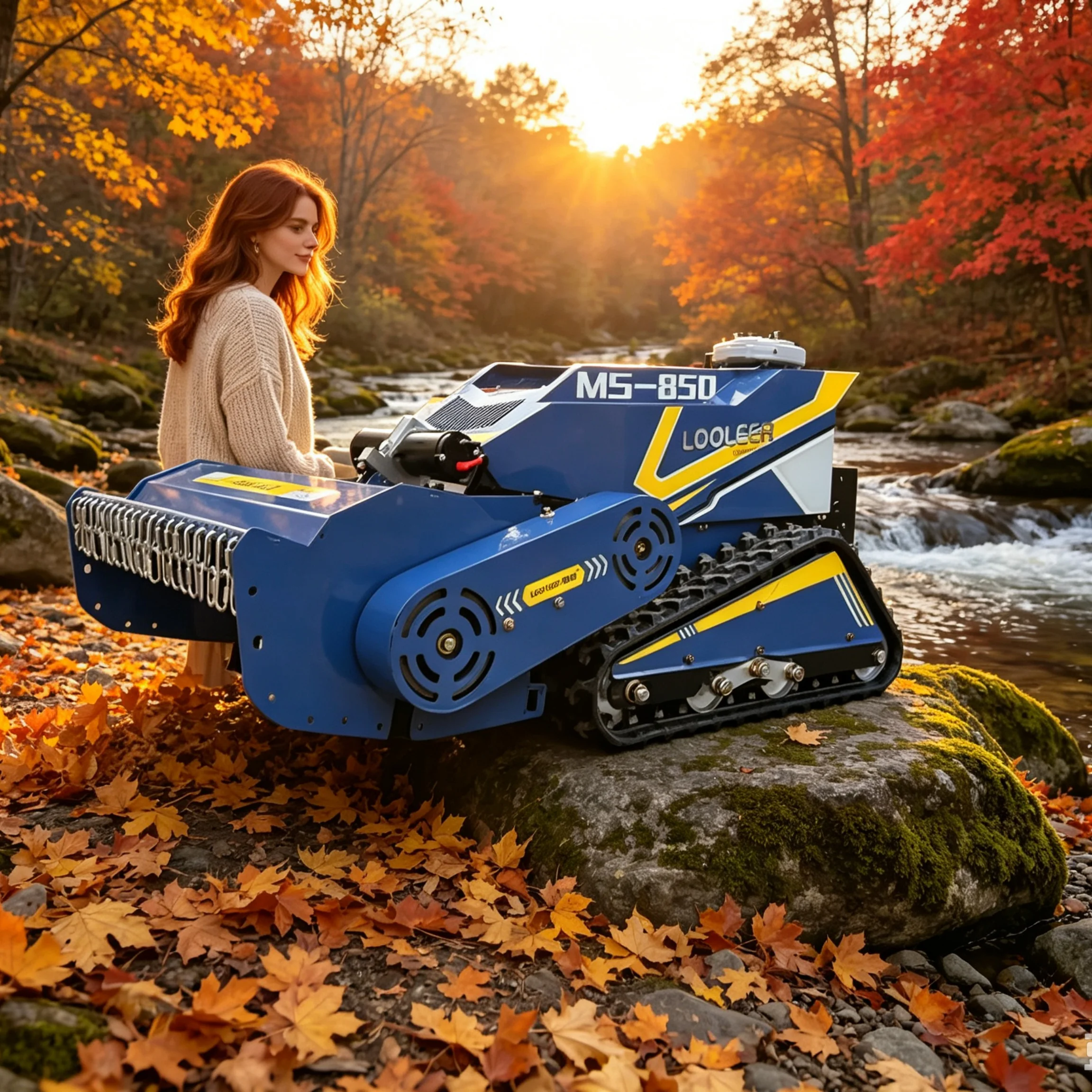 Customized 800SM  Crawler Remote‑control Mulching Machine Self propelled remote control 4‑stroke Engine Brush Cutter