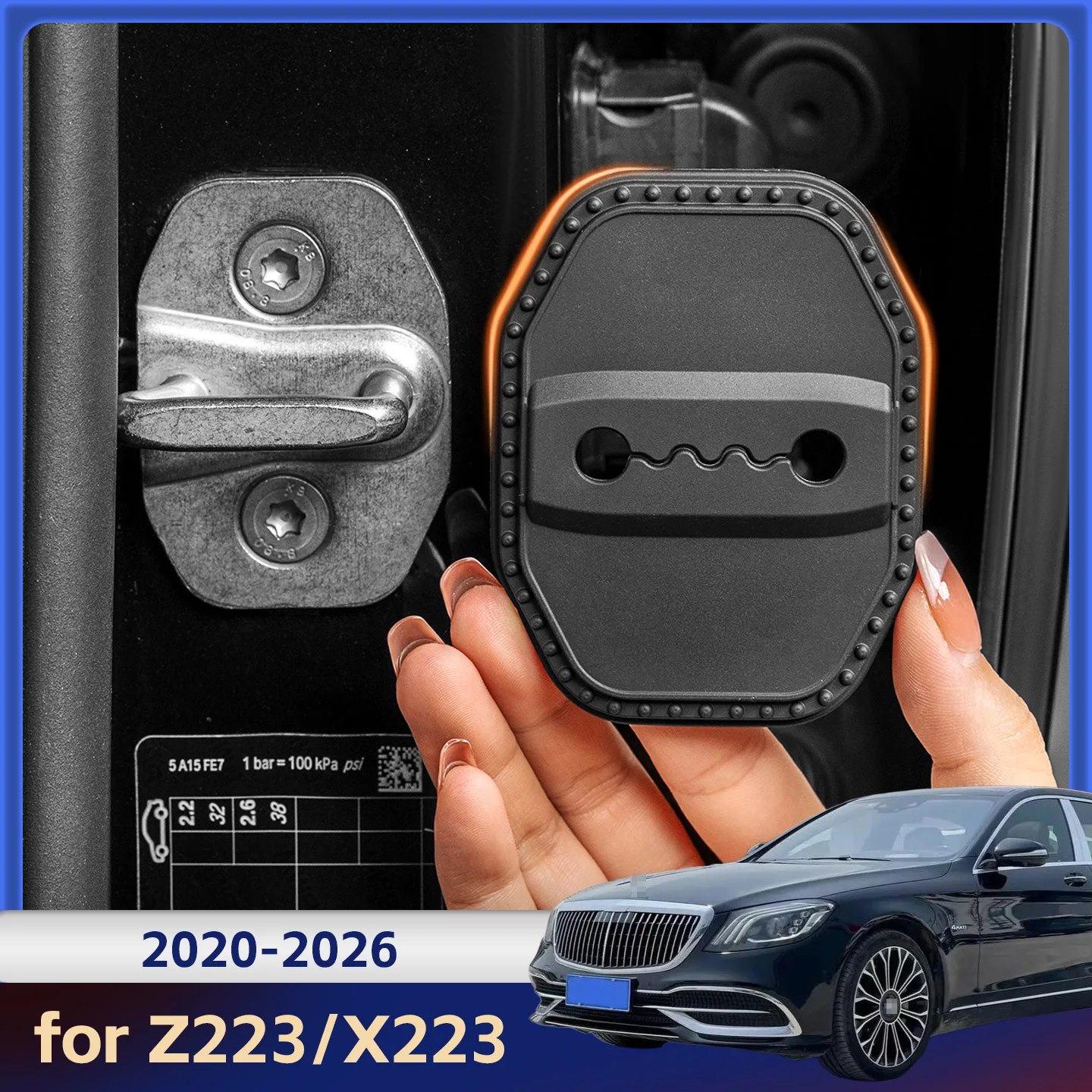 

2/4 шт. силиконовый чехол для дверного замка автомобиля, защитный декоративный чехол для Mercedes-Benz Z223/X223 2020 2021 2022 2023 2024 2025 2026