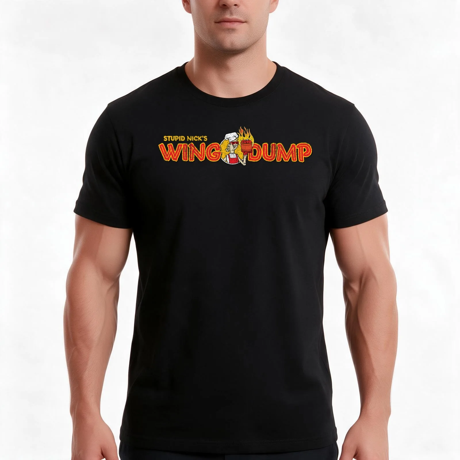Stupid Nick's Wing Dump T-Shirt, Summer Casual Cotton Tee, Oversized Streetwear Tops, Vintage Graphic Print, Unisex Men Women