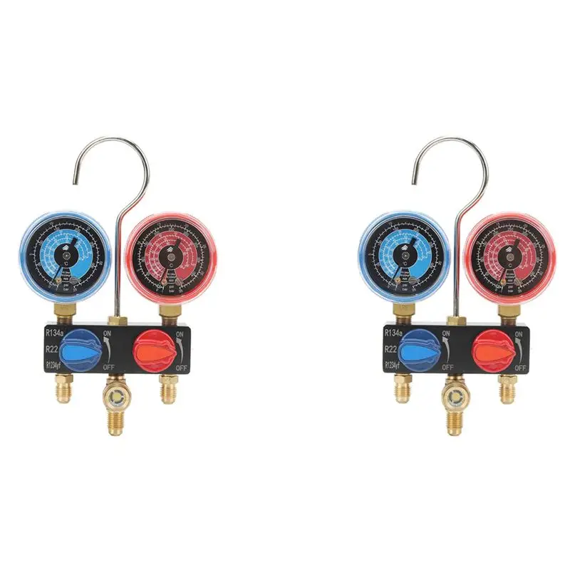A04G-2X HS-M01 Refrigerant Diagnose Manifold Gauge G1/4 Condition Manometer Pressure Gauge For R22/R1234yf