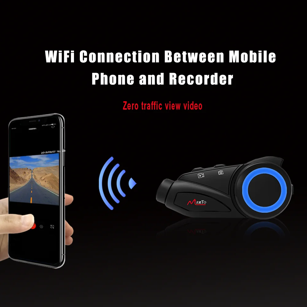 Hete Aanbieding 1080P Video Wifi Recorder Camera Motorhelm Bluetooth Intercom Headset
