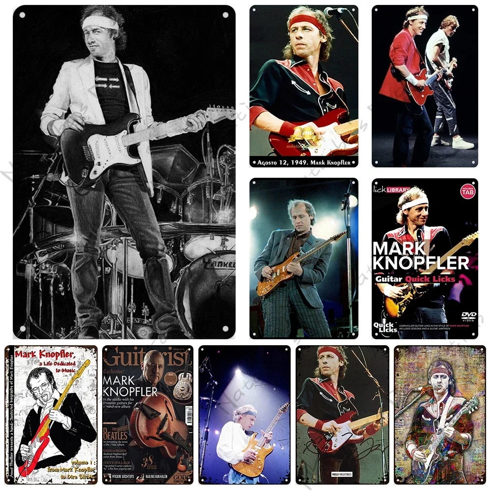 Dire Straits Poster Vintage Placa de Metal MARK KNOPFLER Sinal de Metal Café Garagem Sinal de Parede de Casa Placa de Metal Sinal Decorativo Vintage
