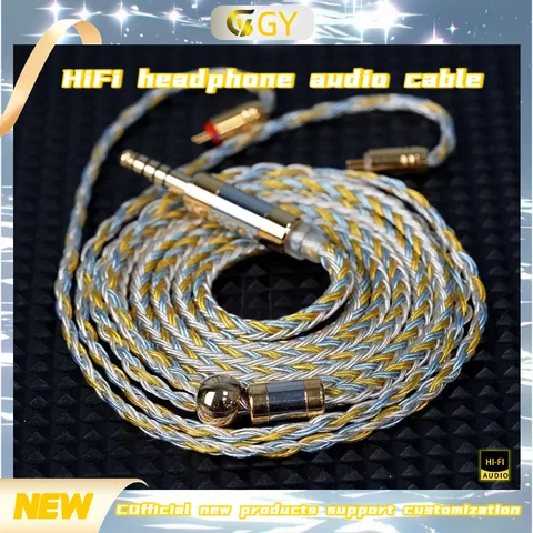 GYHIFI-319 16 Core Silver Plated Earphone Upgrade Cable,With/QDC/MMCX/Recessed2PIN 2.53.5/4.4/For LZ A7 ZSX C12 V90 NX7MK4/BL-03