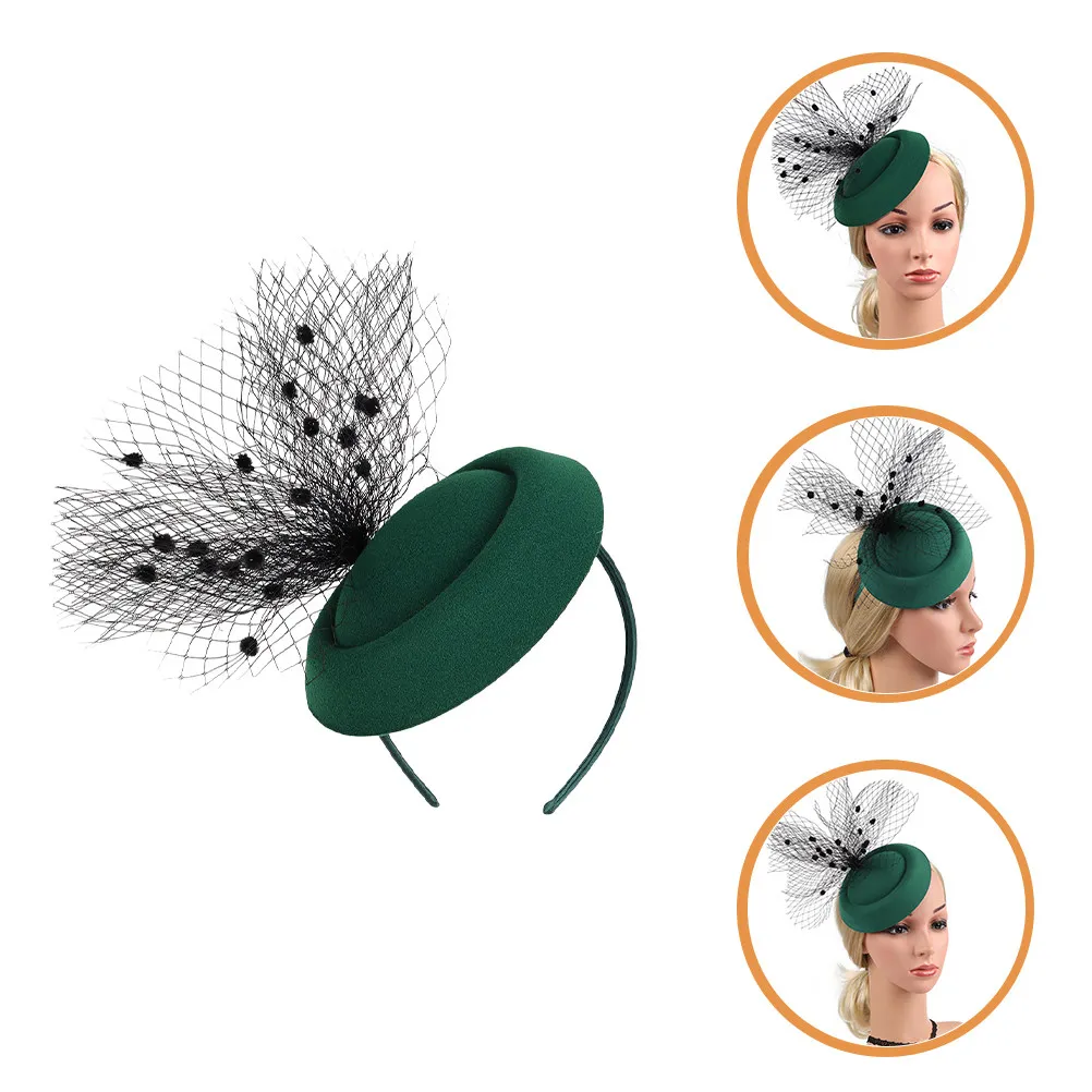 

Women's Fascinator Hat Tea Party Style Mesh Net Veil with Hair Clip Headband Versatile Dressy Hat for Wedding Church Formal