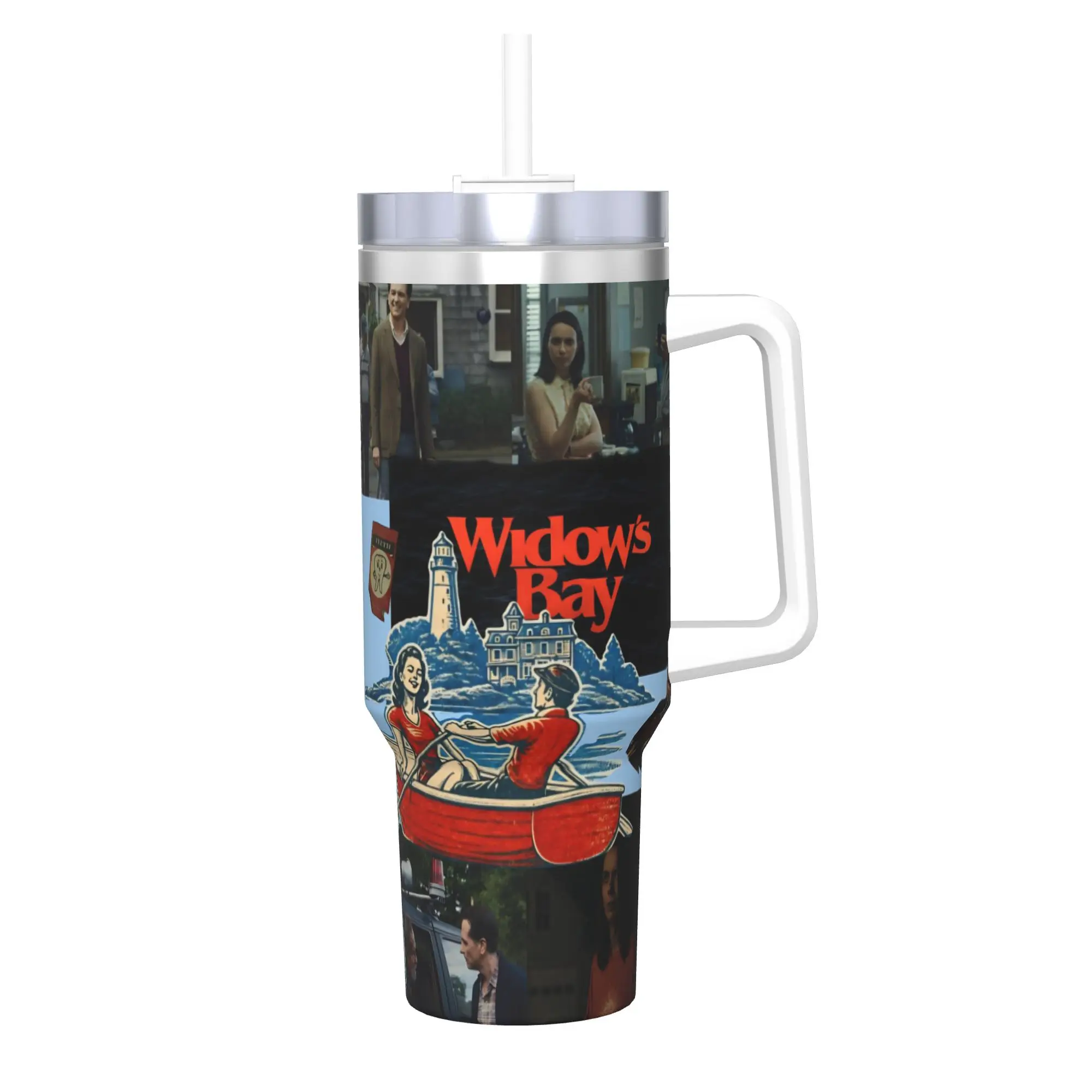 Widow's Bay Horror Movie 2026 Tumbler With Straw  Stainless Steel Mug Cups Double Wall Vacuum Insulated for Cold Or Hot 40oz