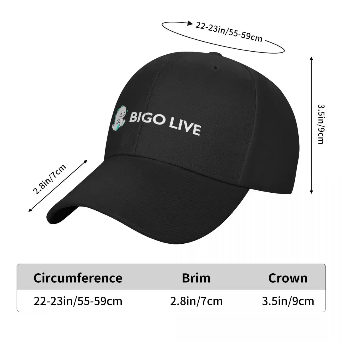 Bigo Live-Casquette de Baseball en Polyester pour Homme, Chapeau Ajustable, Décontracté, à la Mode, pour Chauffeur de Camion