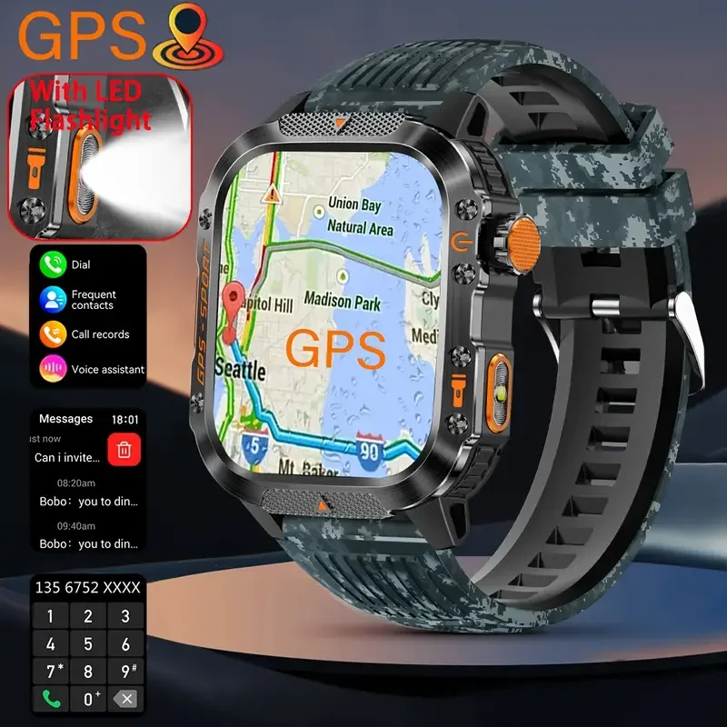 

Wonlex Смарт-часы для мужчин Встроенный GPS Аккумулятор 540 мАч IP68 Водонепроницаемый компас Барометр Высотомер Спорт на открытом воздухе Смарт-часы для мужчин