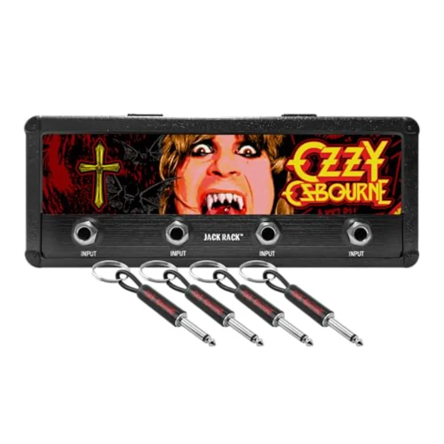 

Настенная ключница Jack Rack. В комплект входят 4 брелока в виде гитарных разъемов и крепеж для настенного монтажа.