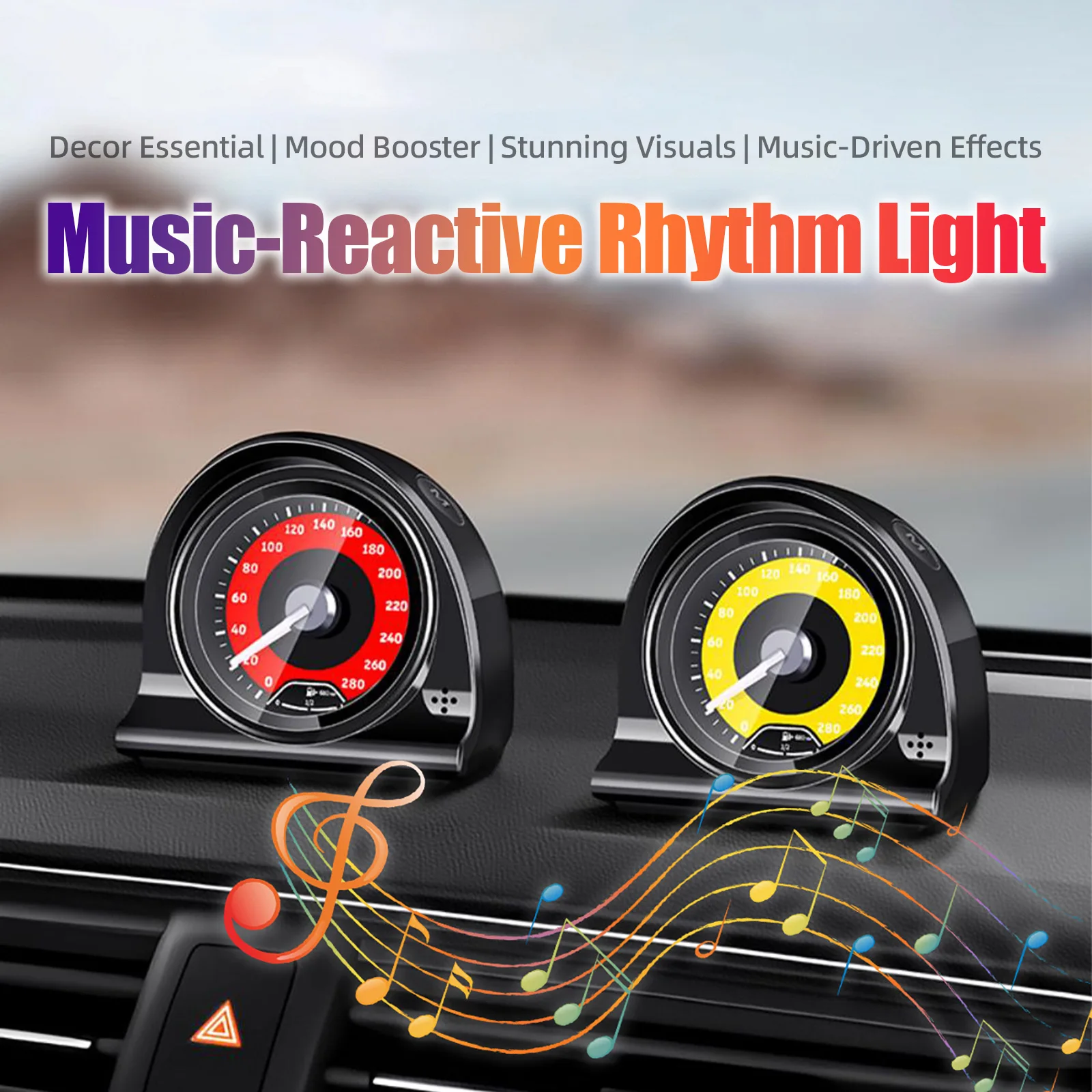 USB Car Interior Ambient Light LED RGB Decorative Lights  Neon Music Rhythm lights Center Console Ornaments Creative Decoration