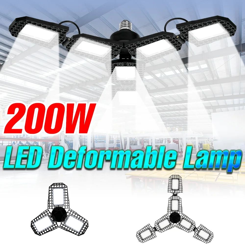 200W LED Garage Light Bulb AC100-277V Ceiling Lamp E27/E26 Spotlight Home Warehouse Storage Room Basement Lighting 40W 60W 80W