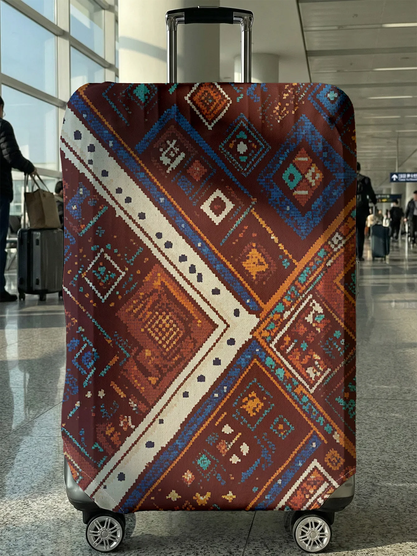 

Защитный чехол для багажа с геометрическим узором в персидском стиле, подходит для чемоданов 18-32 дюймов, чехлы для ручек чемоданов, дорожные аксессуары.