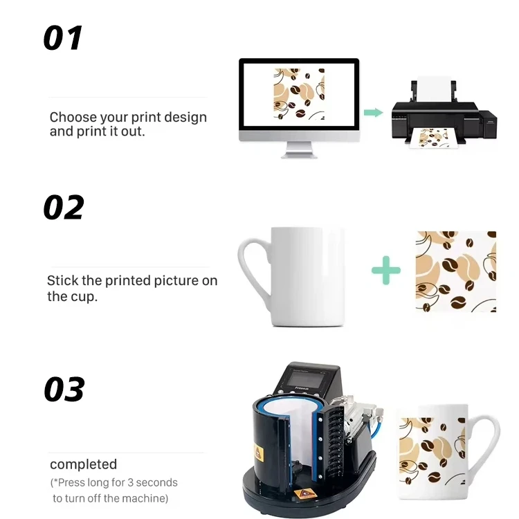 

ST-110 Auto Pneumatic Mug Press | 220V/110V | For 11oz Sublimation Cups & Tumblers