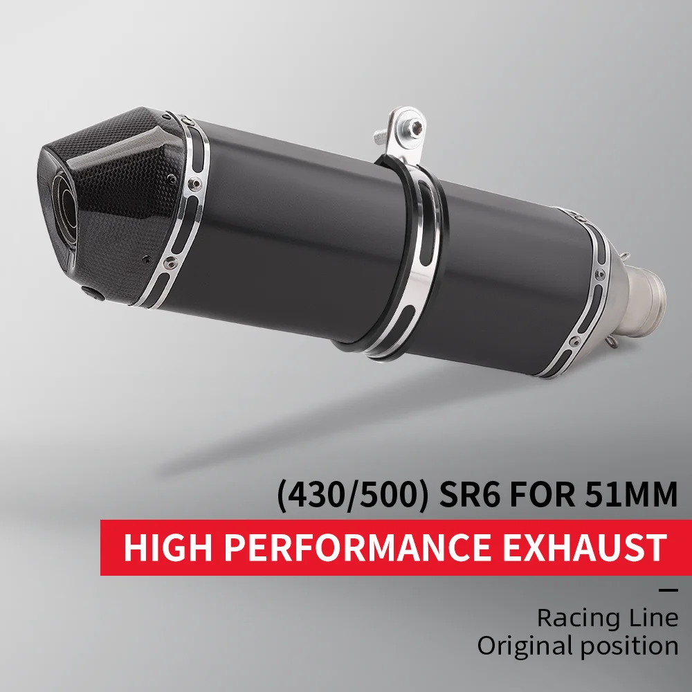 

Motorcycle Exhaust Muffler with Db Killer for R3 MT07 FZ1 R6 R15 ZX6R ZX10 Z900 Z400 CBR1000 GSXR1000 SR6 51mm