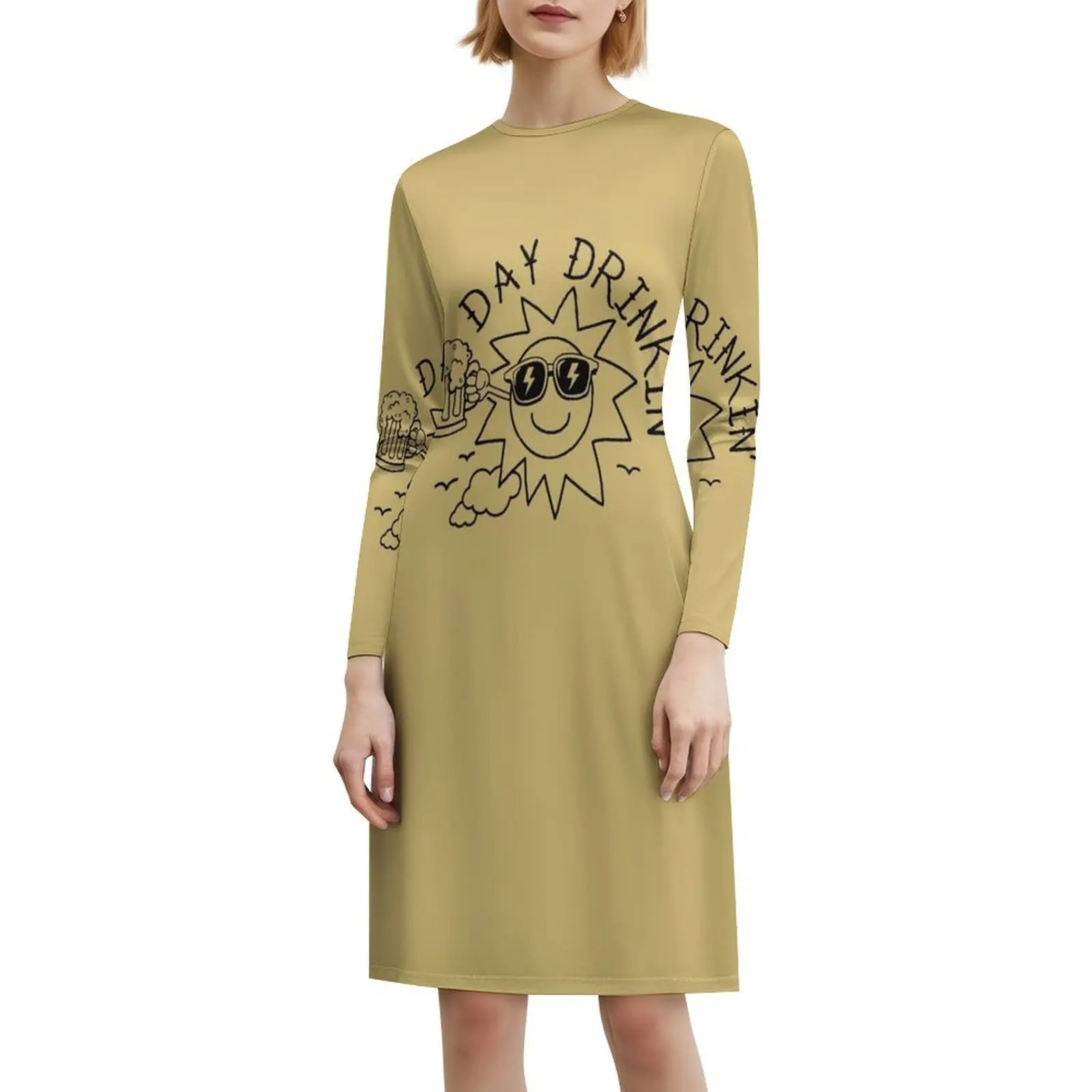 Engraçado cerveja vintage cerveja dia bebendo cerveja retro unisex floral blusa vestido para mulheres primavera verão vestido casual para festa