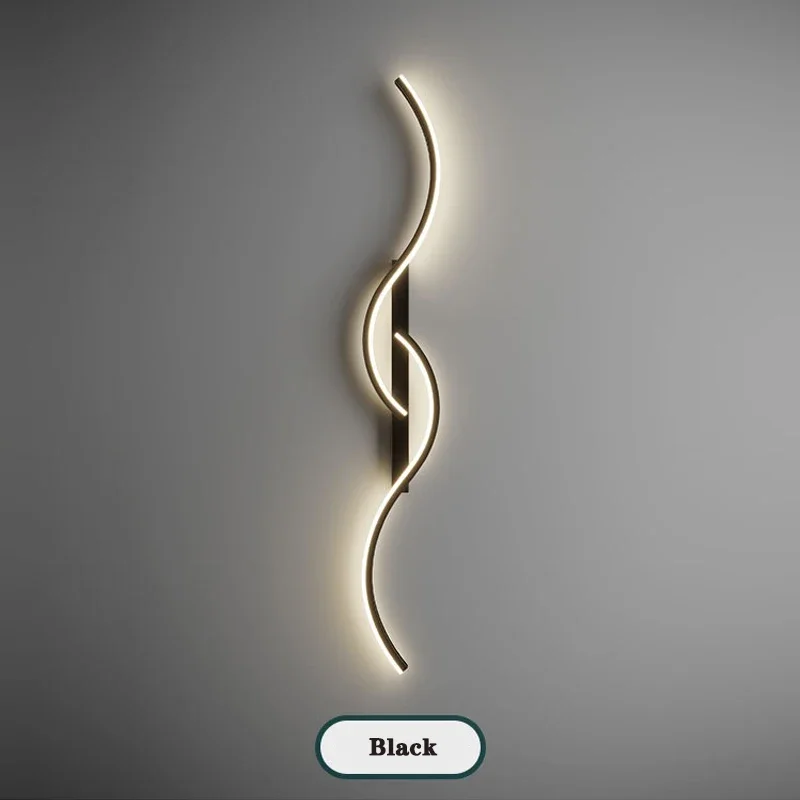 Black Gold Dimmable LED Wall Lights Wall Lamps with RC for Bedroom Living Room Minimalist Bedside LED Wall Lighting Sconce Aisle