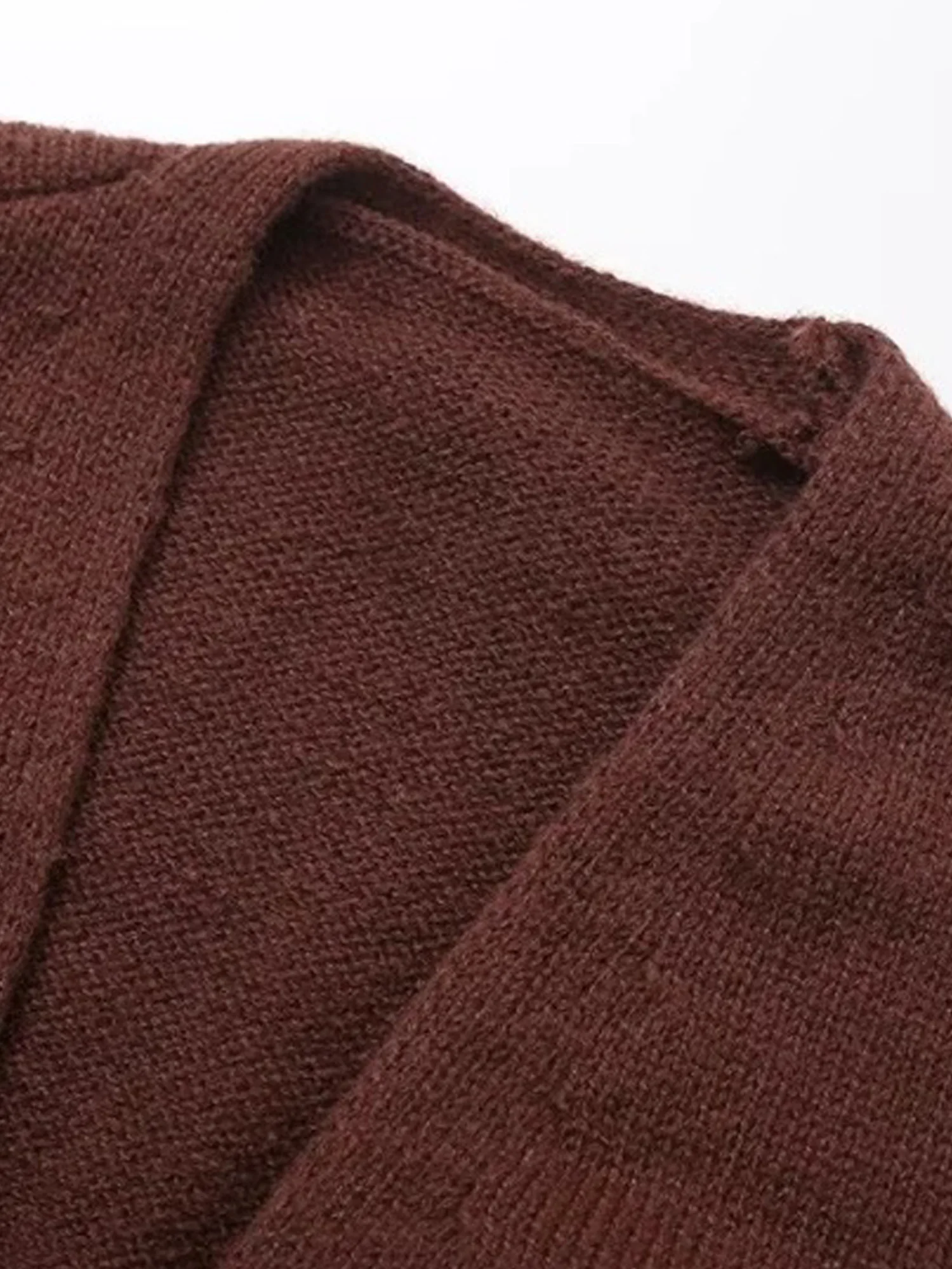 Women Ribbed Knitted Cardigan Casual Outerwear V Neck Long Sleeve One-button Baroque Button Jackets for Daily Office Vacation