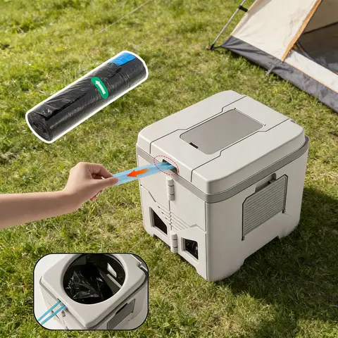 Portable Toilet Bags with Drawstring Eco-Friendly Biodegradable Camping Toilet Bags Leakproof Toilet Liners for Elderly Care