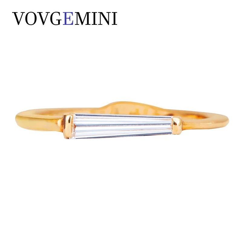 VOVGEMINI Trapezoid Moissanite Wedding Ring Band 9k Real Gold Au 750 585 Fashion Jewelry For Woman Gra Certification Anillos