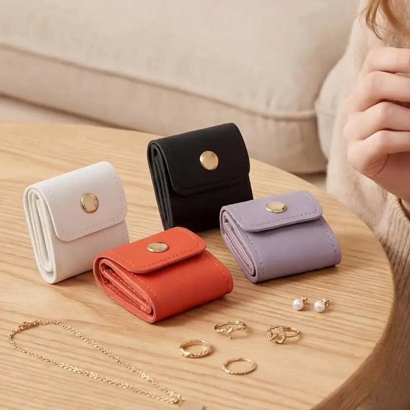 Portable Compartment Jewelry Storage Bag Simple Design For Ring Earring Outdoor Travel Jewelry Holder