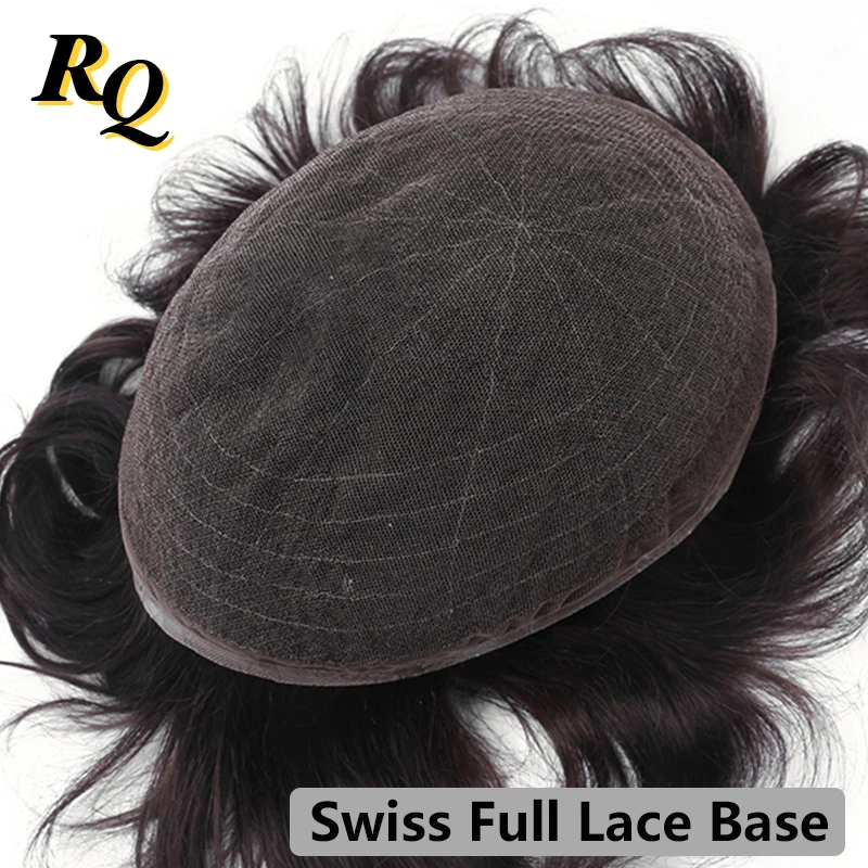 

New Full Lace Swiss Lace Base Wig Breathable Male Capillary Prothesis Hair Toupee For Men Human Hair Systems Unit Men's peruk